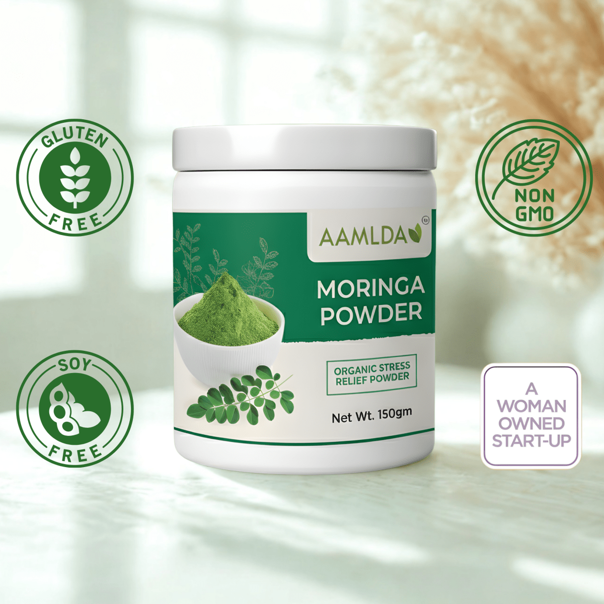 MORINGA POWDER - NUTRIENT DENSE POWDER FOR CLEAR SKIN - Aamlda