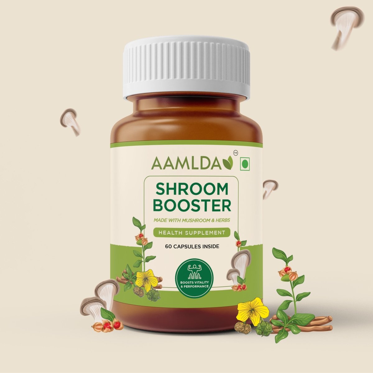 SHROOM BOOSTER - MADE WITH MUSHROOM & HERBS - Aamlda