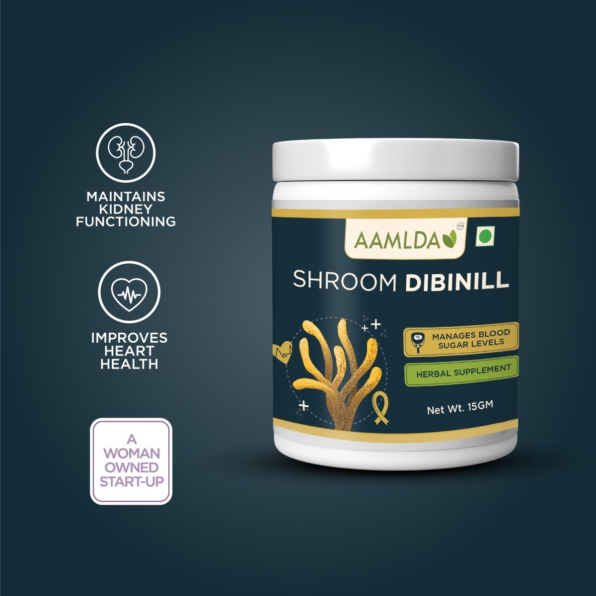 SHROOM DIBINILL - HERBAL SUPPLEMENT TO MANAGE BLOOD SUGAR LEVELS - Aamlda