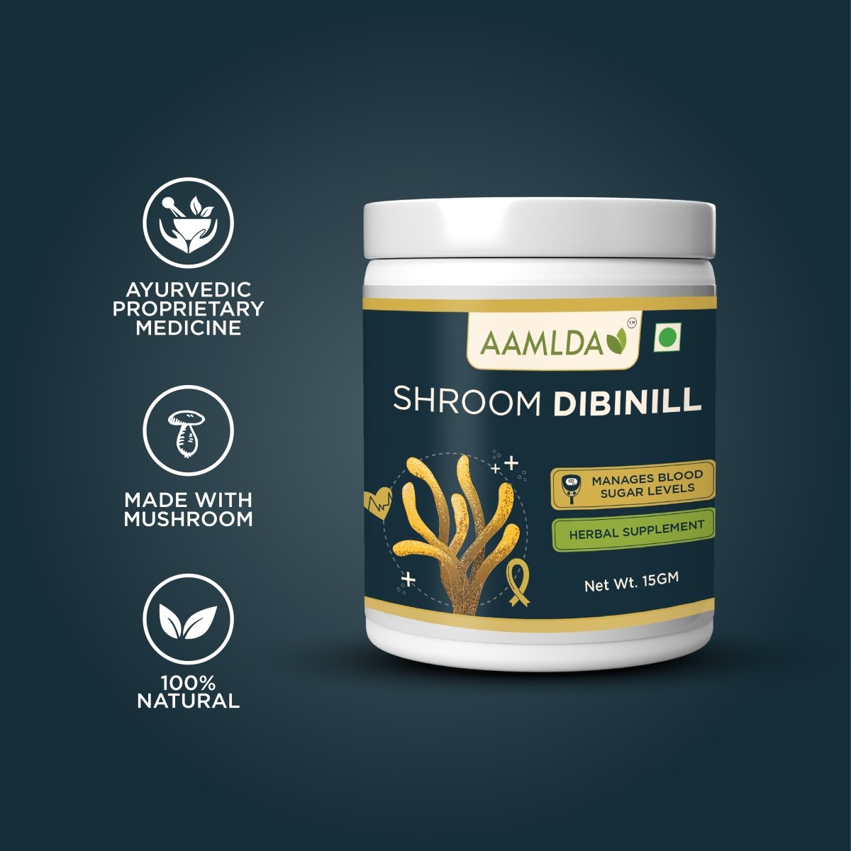 SHROOM DIBINILL - HERBAL SUPPLEMENT TO MANAGE BLOOD SUGAR LEVELS - Aamlda